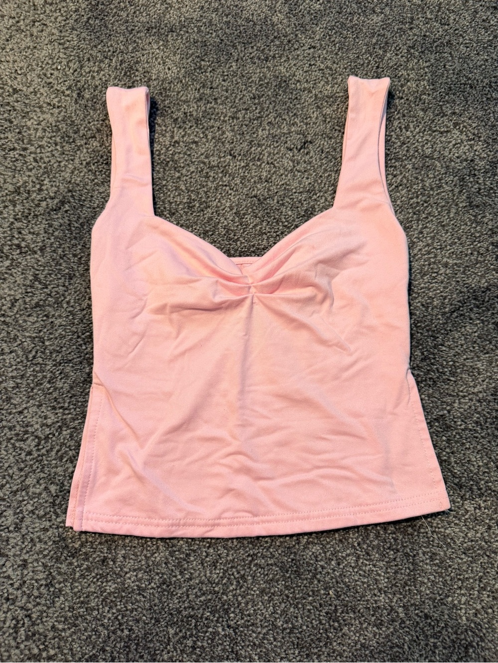 Light Pink Crop Tank with Sweetheart Detail A-50